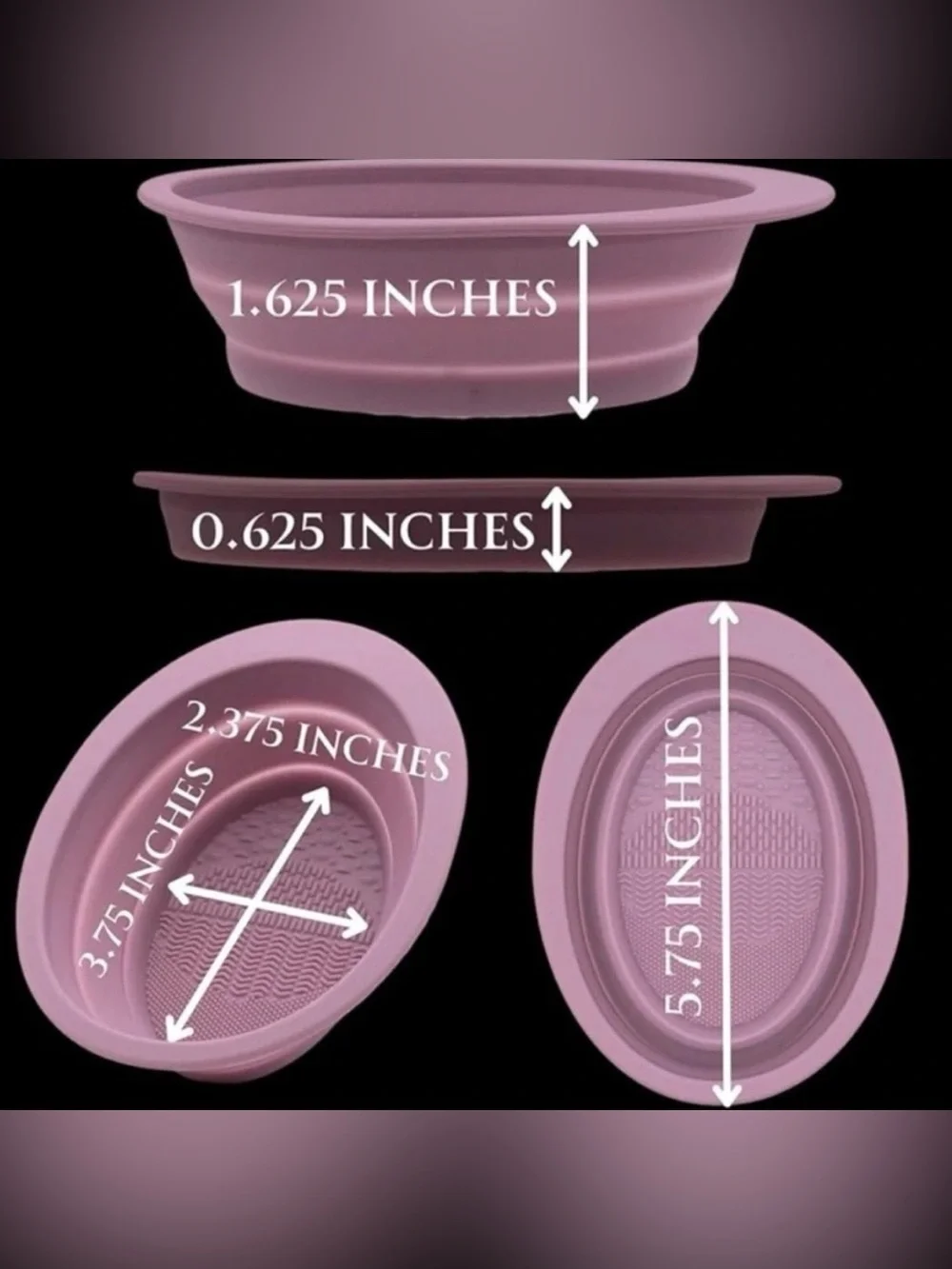 💞 New Gray Collapsible Makeup Brush & Sponge Cleaning Bowl